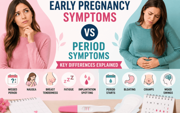 early pregnancy symptoms vs period symptoms